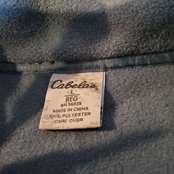 Cabela's sage green zip front polartec fleece jacket - Picture 6 of 7